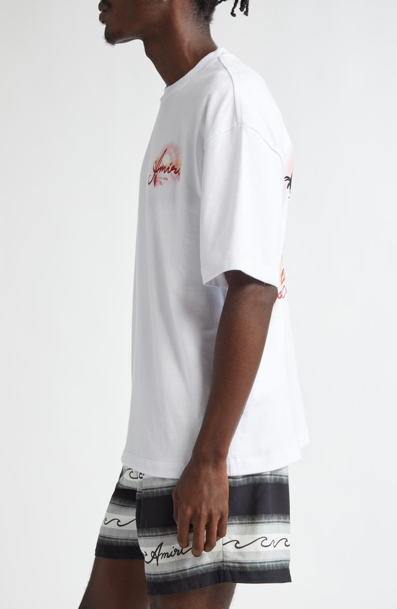 AMIRI Oversize Airbrush Logo Graphic T-Shirt, Alternate, color, White