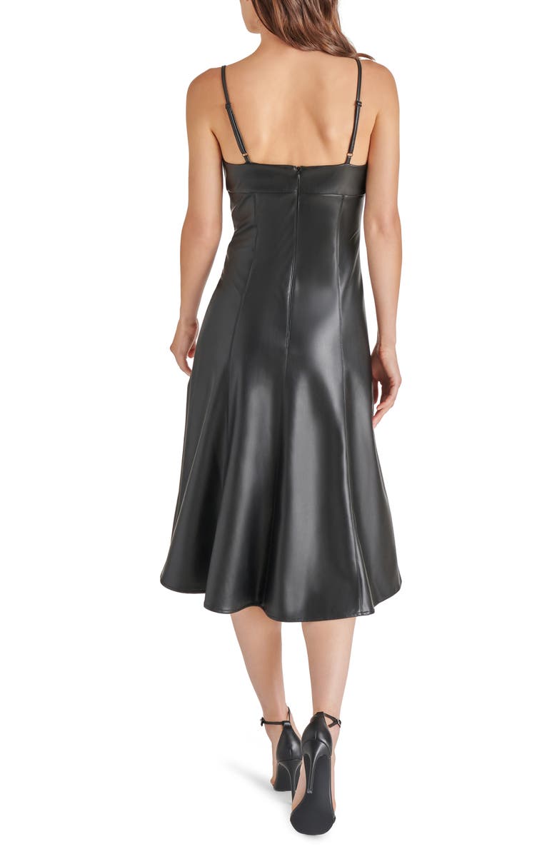 Steve Madden Faux Leather A-Line Midi Dress, Alternate, color, 