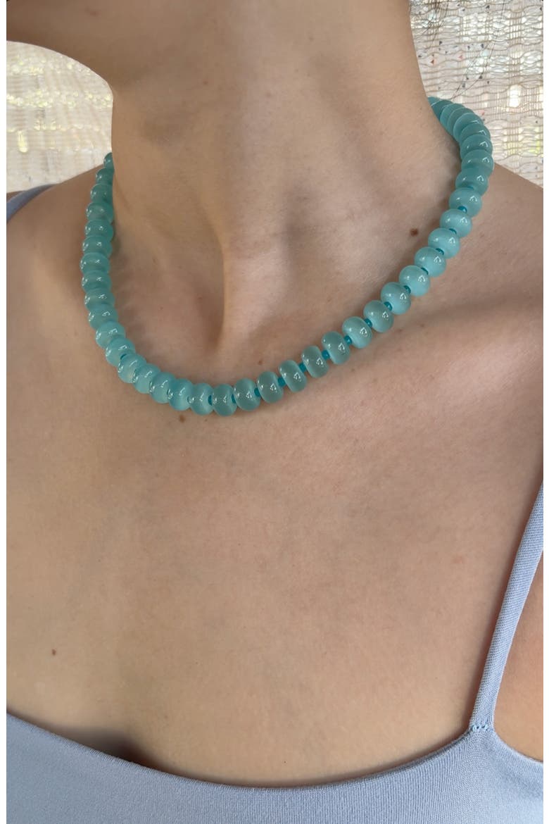 Blue Tide Beaded Necklace, Alternate, color, BLUE