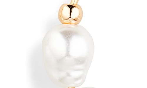 Bp. Faux Pearl Frontal Hoop Earrings