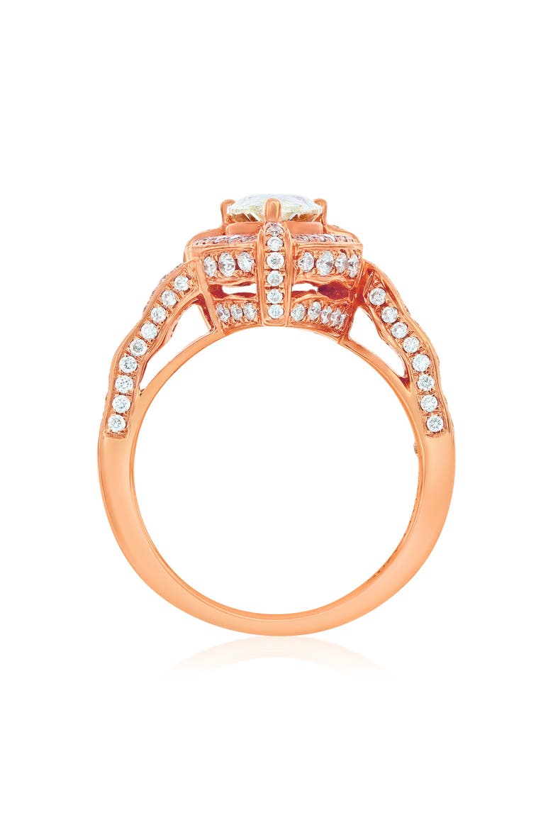 18K Rose Gold 1.20ct Yellow Diamond & 0.70cttw Diamond Ring, Alternate, color, Yellow