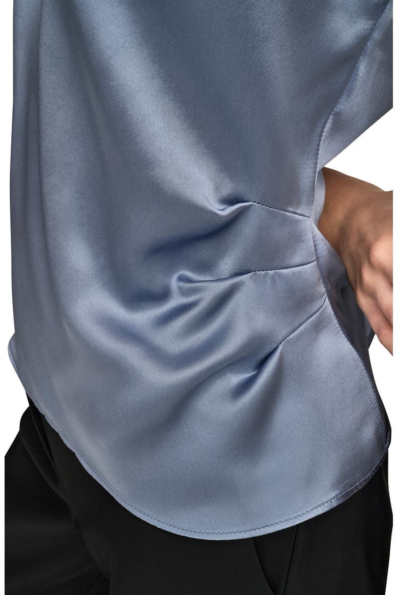 Cap Sleeve Stretch Silk Top, Alternate, color, TEMPEST