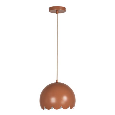 40 Watt Scalloped Metal Pendant Lamp