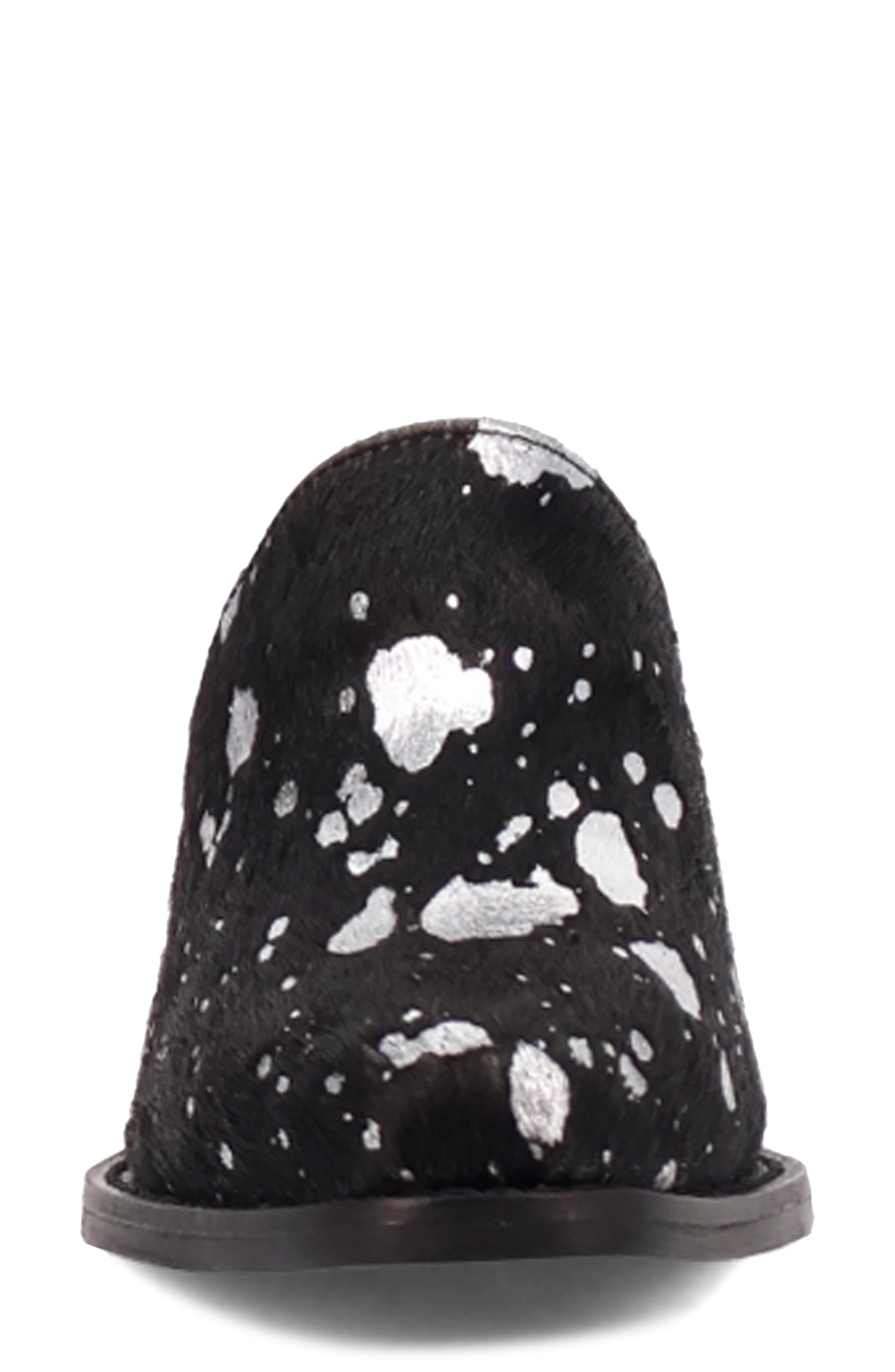 Dingo Cash Cow Genuine Calf Hair Mule, Alternate, color, Black