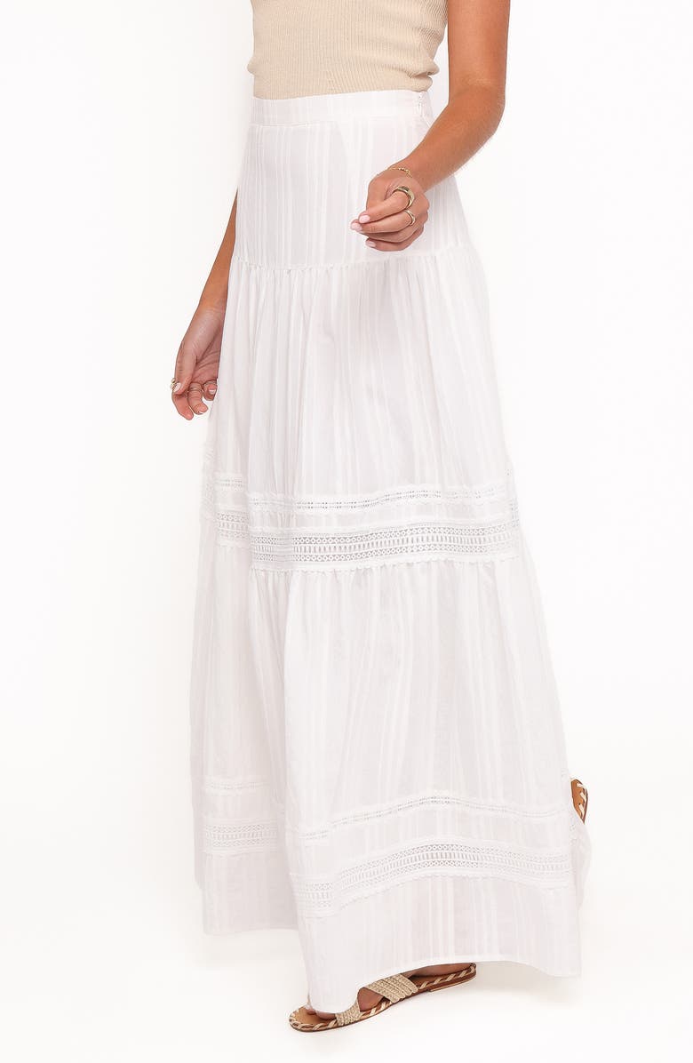 Petal & Pup Peony Maxi Skirt, Alternate, color, White
