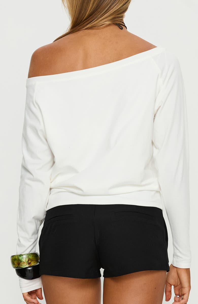 Princess Polly Icon Baby Off the Shoulder Cotton Blend Top, Alternate, color, 