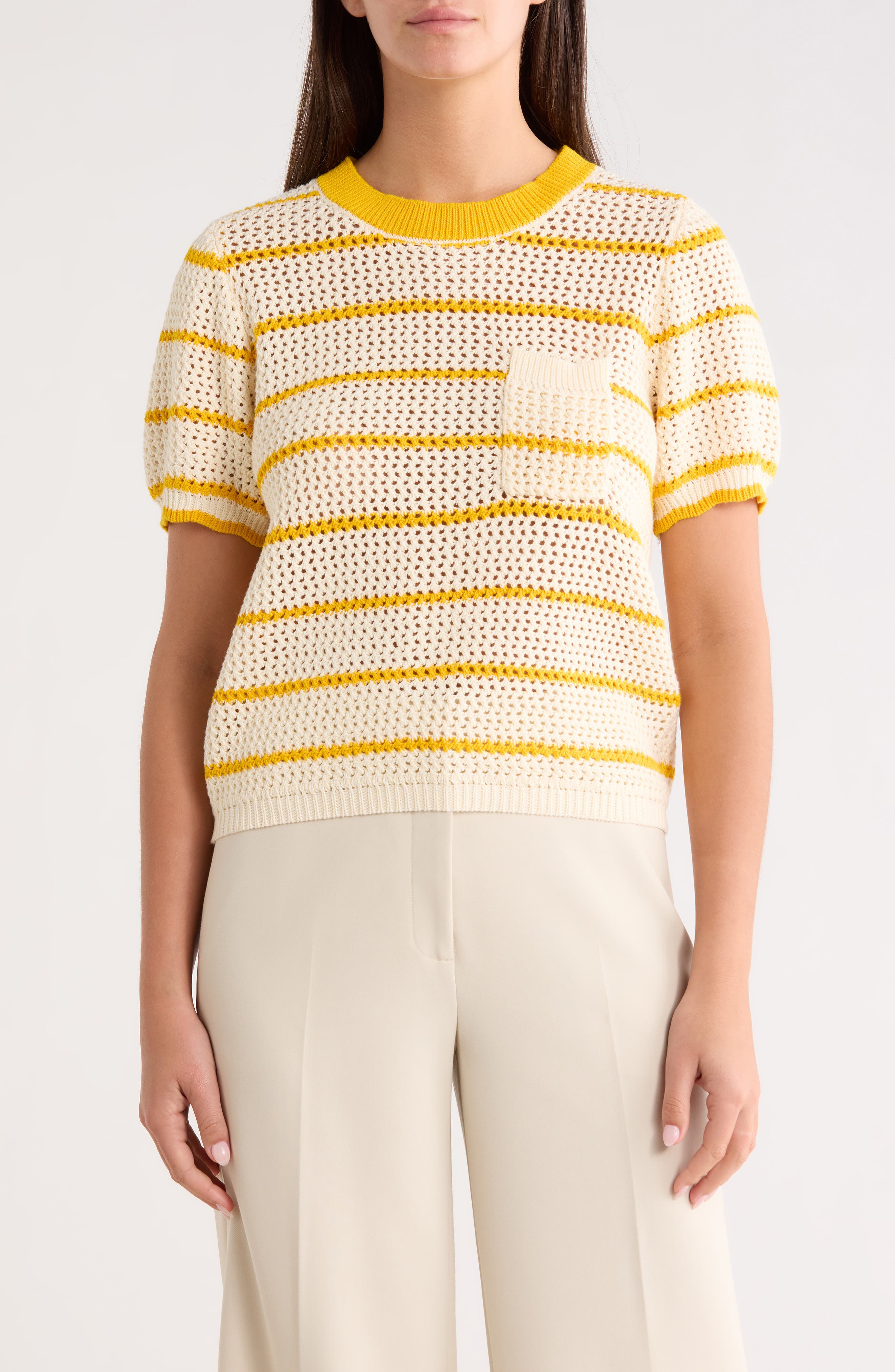 Dannah Stripe Open Knit Sweater - image 3