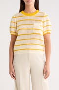 SUGARLIPS Dannah Stripe Open Knit Sweater