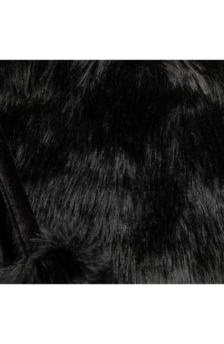 Northlight Sable Faux Fur Christmas Stocking with Pom Poms - 20.5" - Black, Alternate, color, Black