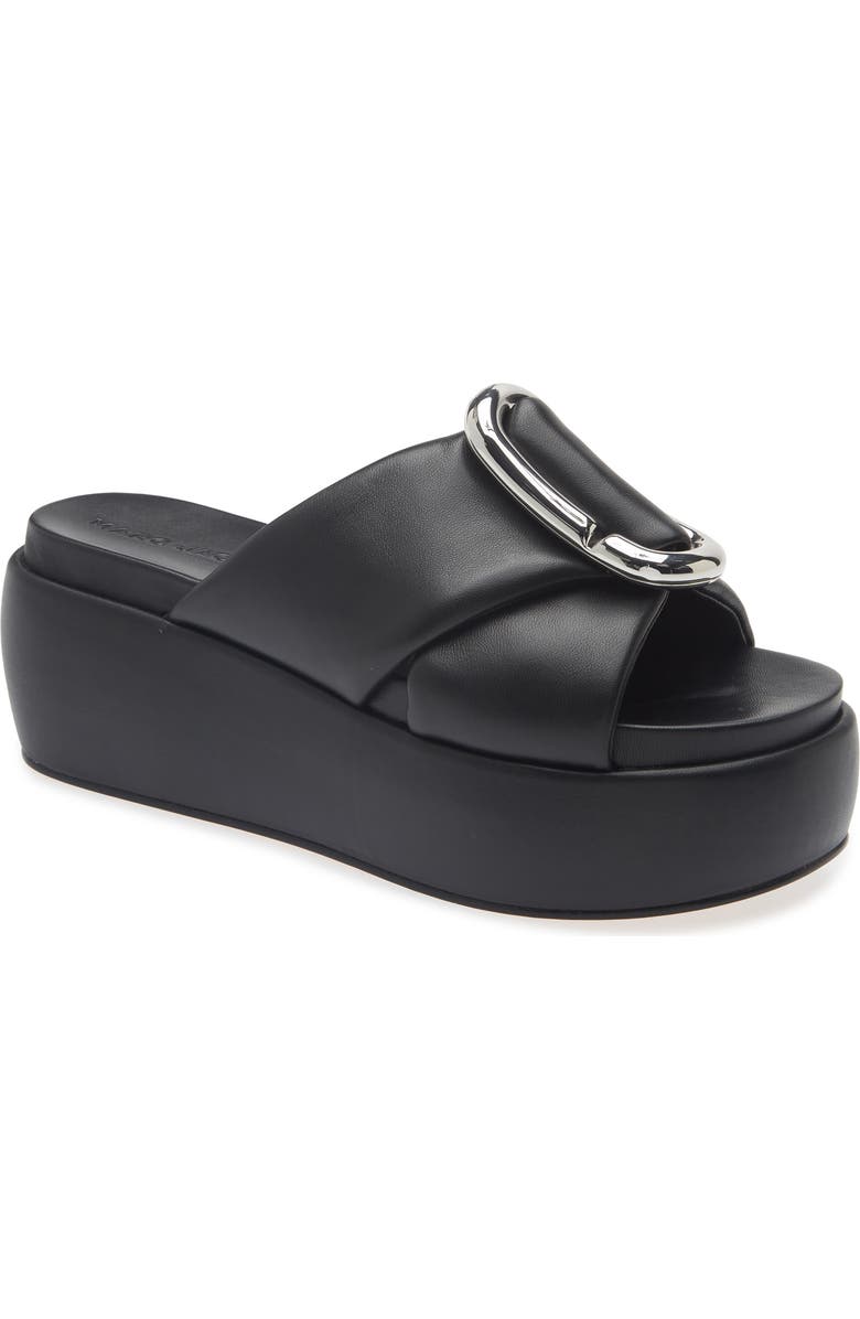 Marc Jacobs The Pop J Marc Platform Wedge Slide Sandal, Main, color, Black