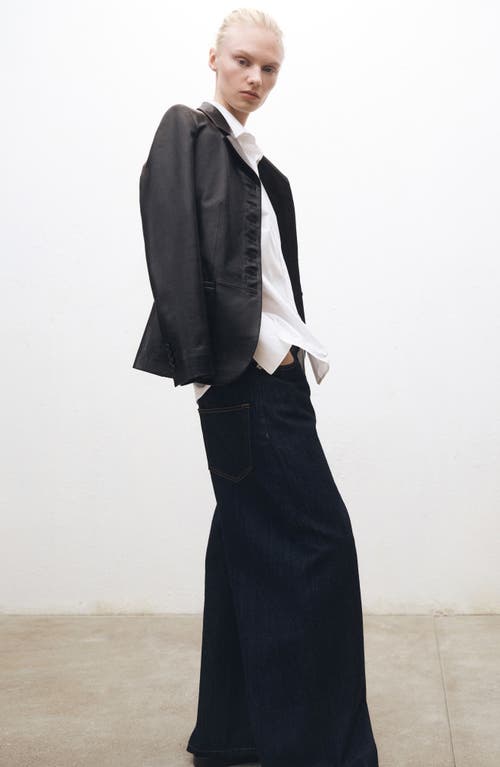 Mango High Waist Wide Leg Jeans In Open Blue