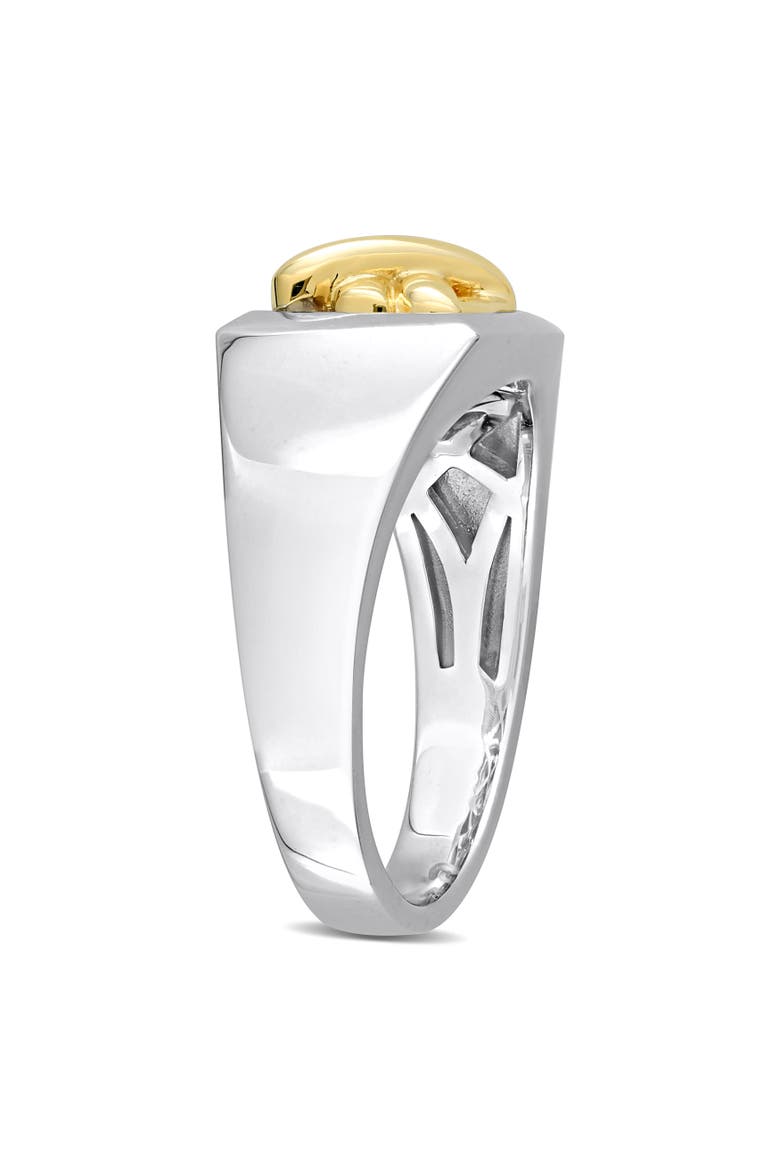 Crossover Motif Signet Ring 14k Gold, Alternate, color, Two-Tone Gold