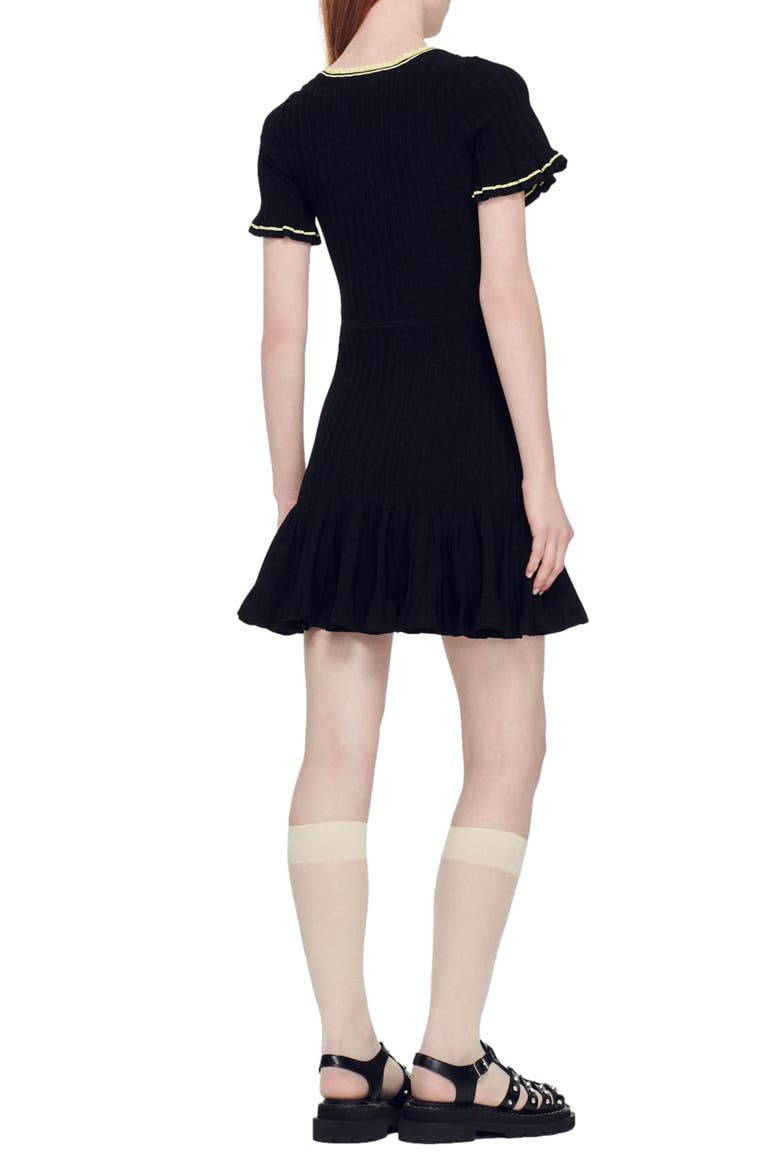 Charmette Short Sleeve Sweater Dress, Alternate, color, BLACK