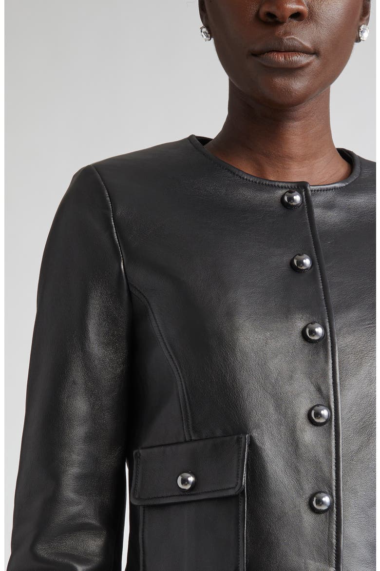 Leather Jacket, Alternate, color, BLACK