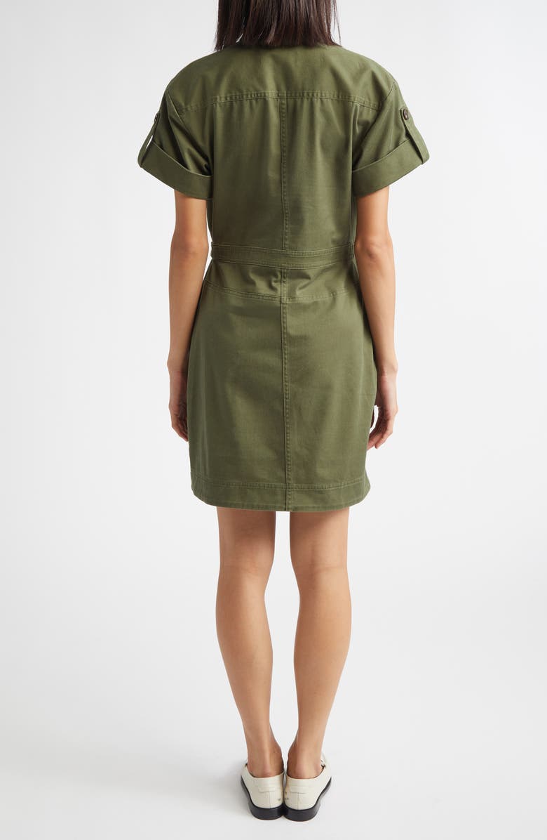 Derek Lam 10 Crosby Clotilde Cotton Blend Utility Dress, Alternate, color, Fatigue