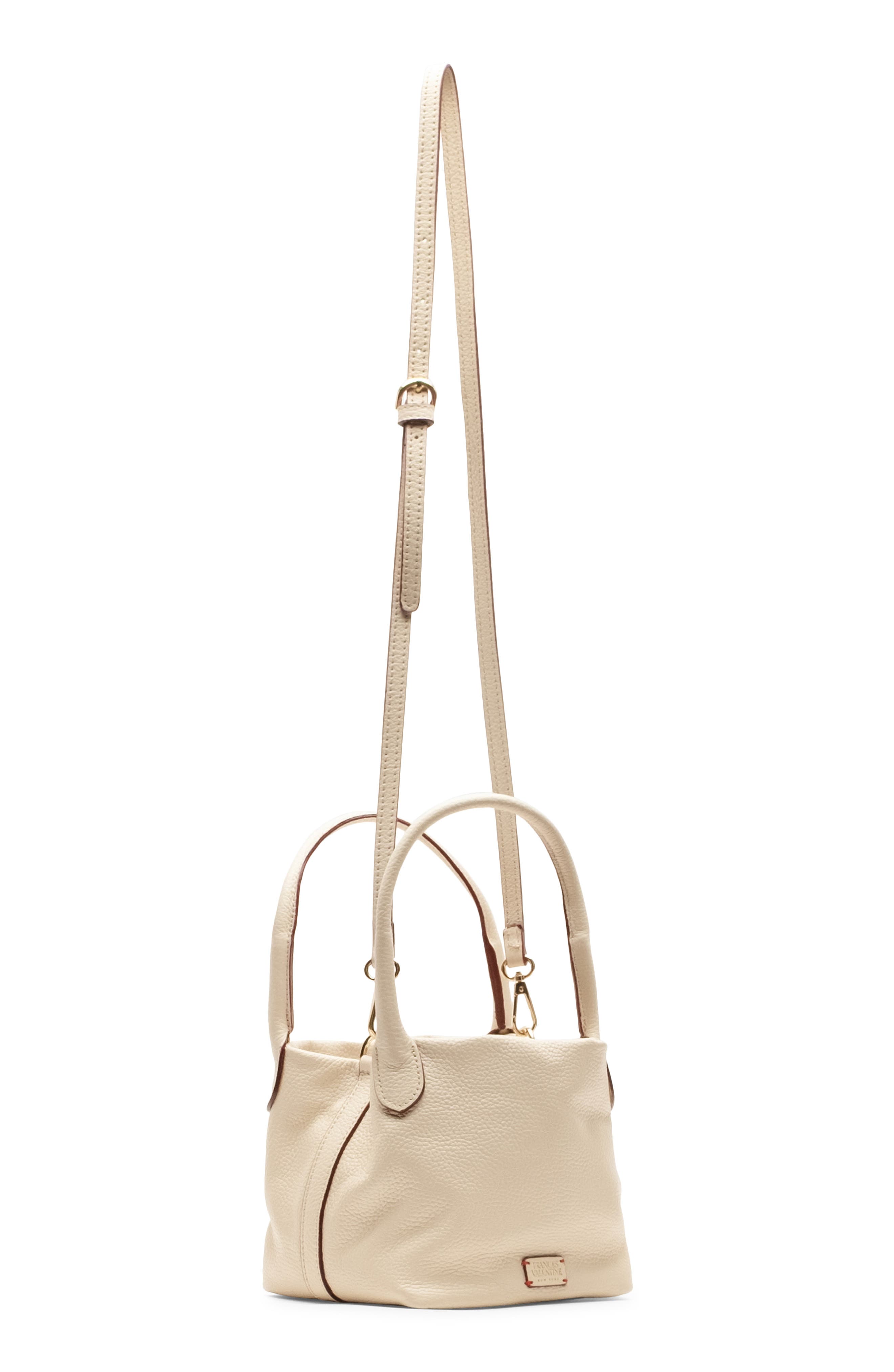 Frances Valentine Mini Sweet Pea Tumbled Leather Handbag, Alternate, color, Oyster