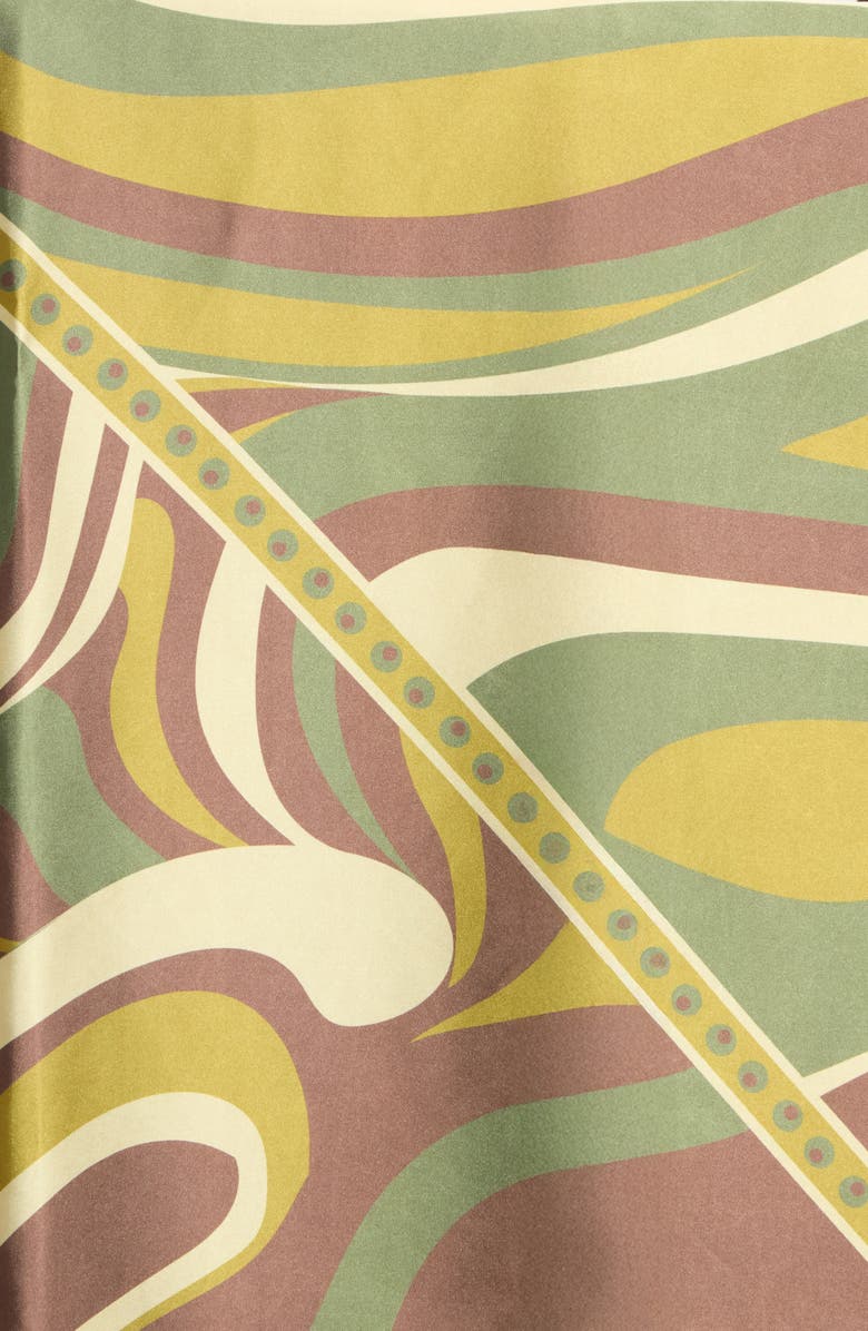 Steve Madden Swirly Girly Satin Scarf, Alternate, color, Olive Multi
