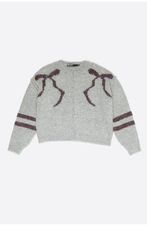 Bimba Y Lola Light Gray Tinsel Balloon Cardigan In Gray