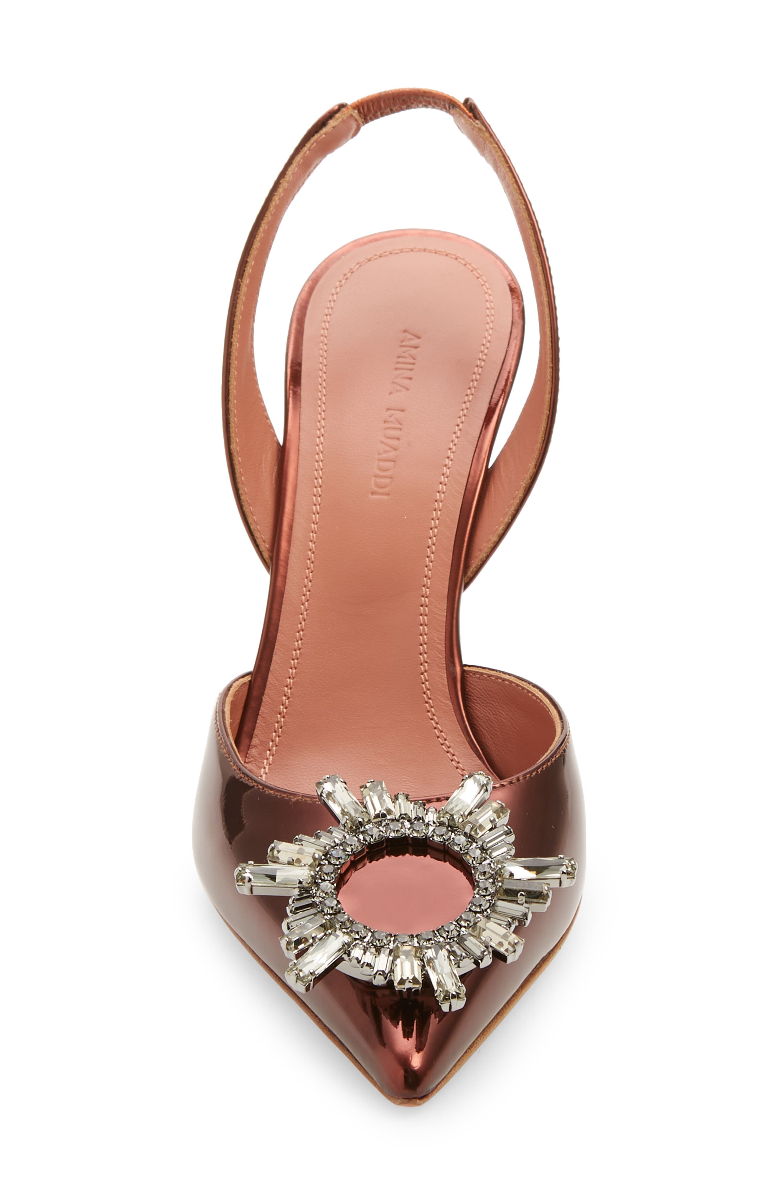 Amina Muaddi Begum Crystal Pointed Toe Slingback Pump, Alternate, color, 