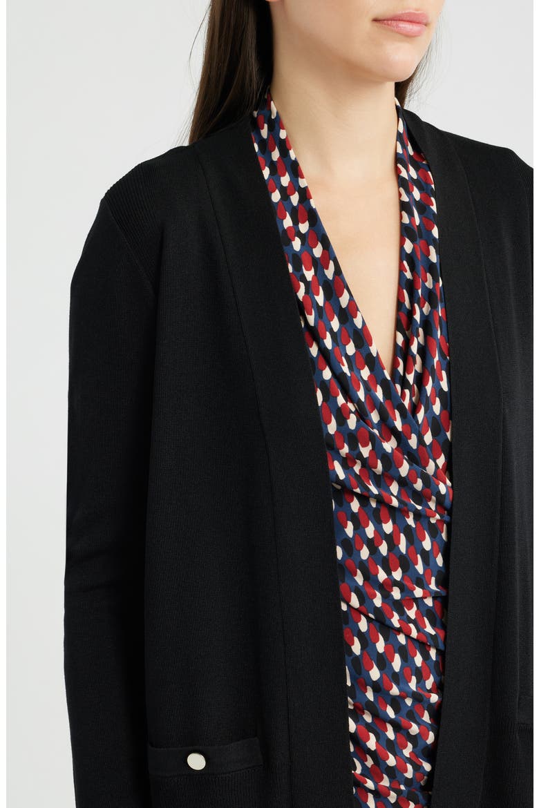 Open Front Cardigan, Alternate, color, ANNE BLACK