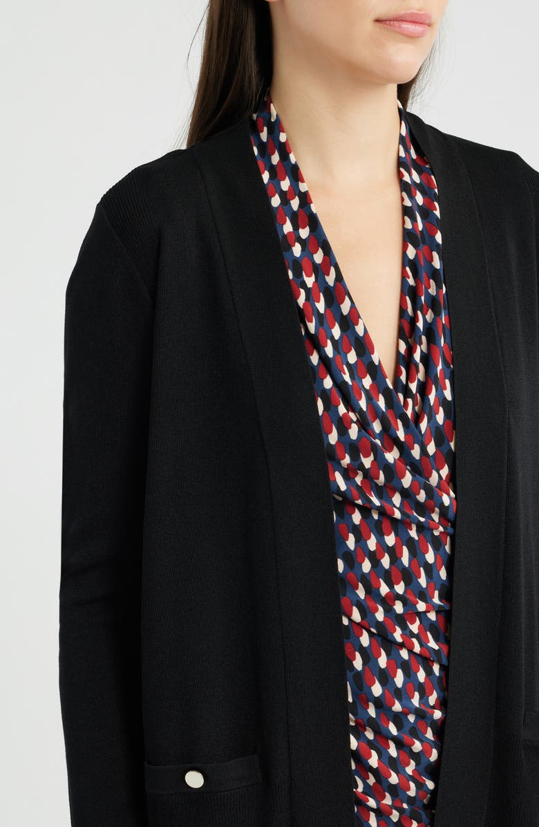 Anne Klein Open Front Cardigan, Alternate, color, Anne Black