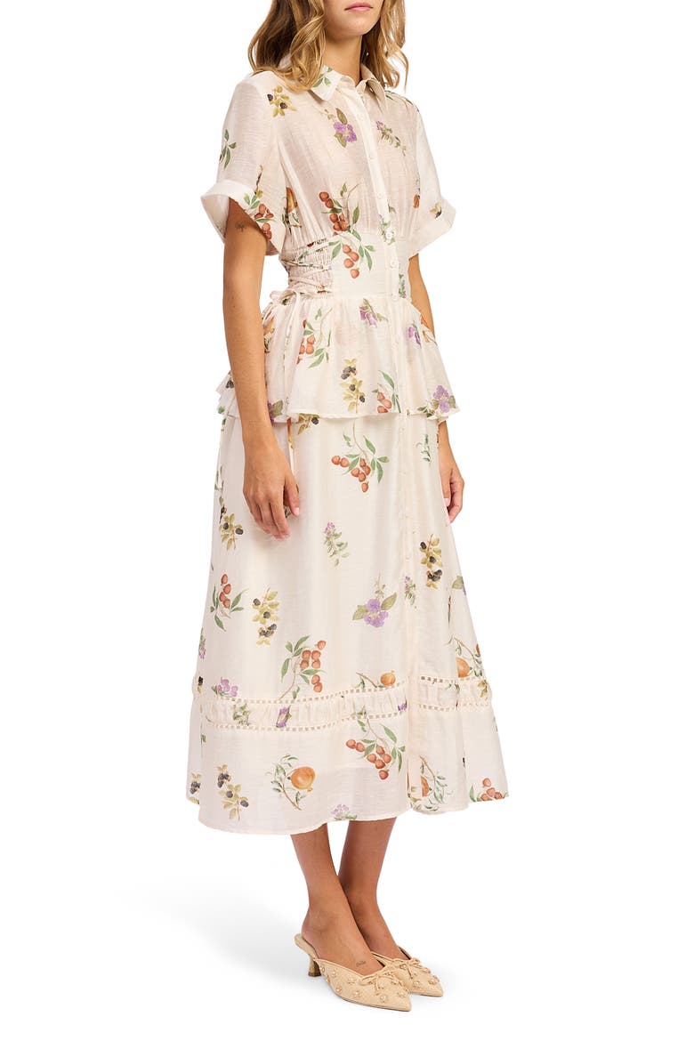 Tulsa Floral Tiered Shirtdress, Alternate, color, IVORY MULTI