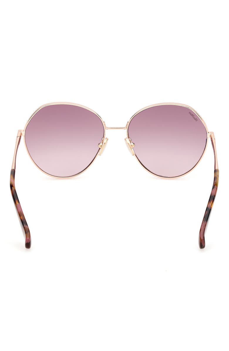Max Mara Menton 57mm Round Sunglasses, Alternate, color, Shiny Rose Gold / Gradient