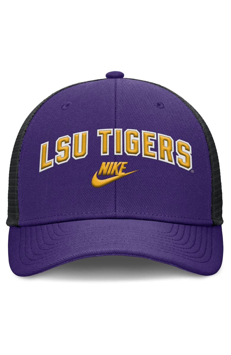 Nike Men's Nike Purple/Black LSU Tigers Legacy Arch Rise Performance Trucker Adjustable Hat, Alternate, color, Purple