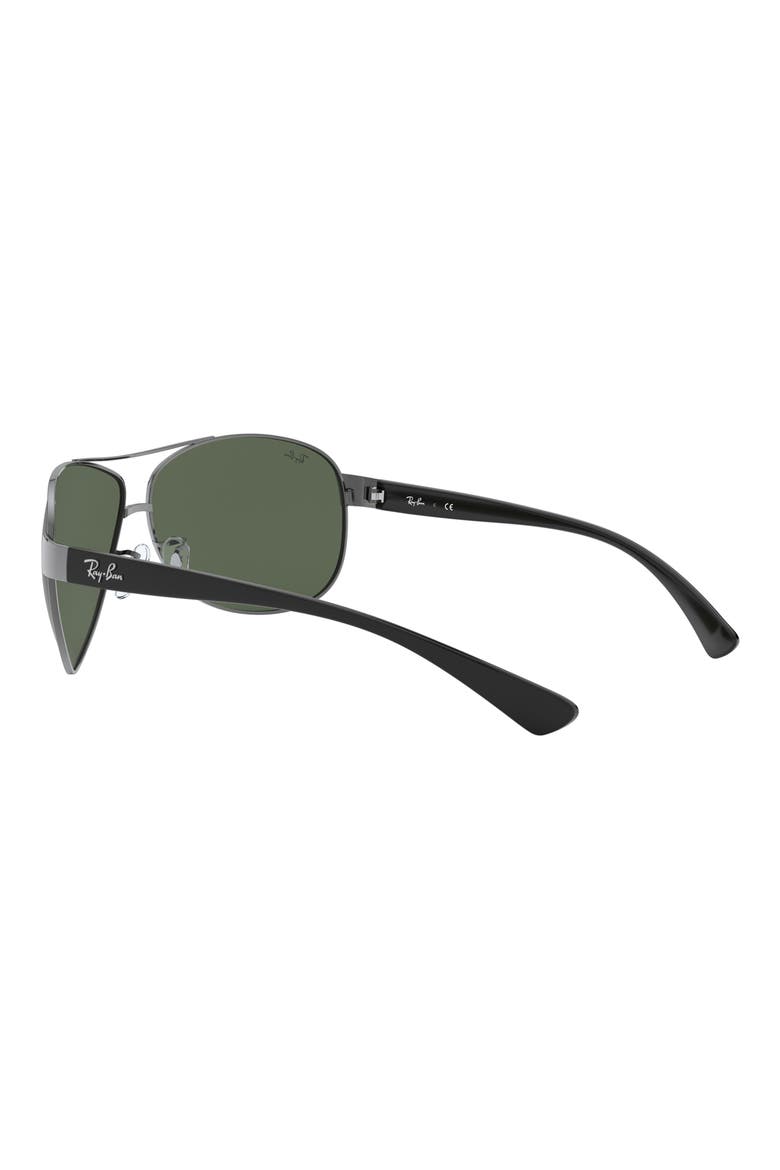 63mm Overzise Pilot Sunglasses, Alternate, color, GUNMETAL GREEN