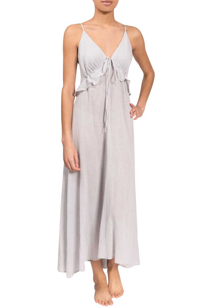 Ruffle Empire Waist Nightgown, Main, color, MIST