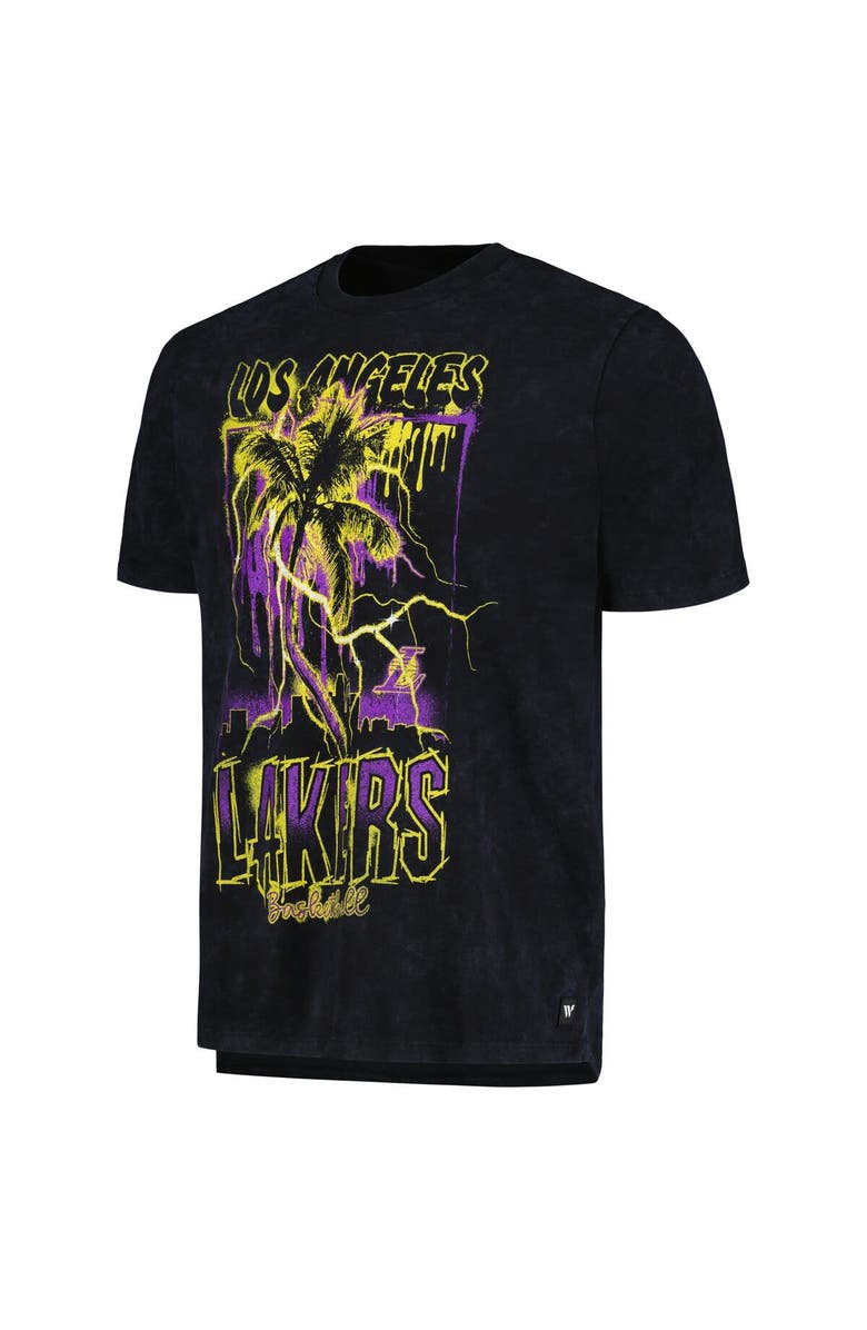 THE WILD COLLECTIVE Unisex The Wild Collective  Black Los Angeles Lakers Tour Band T-Shirt, Alternate, color, 