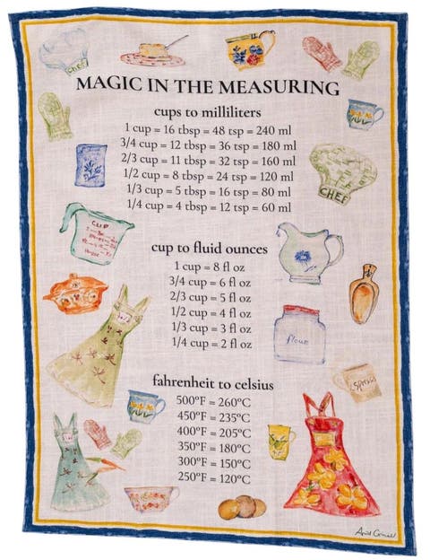 Measuring Tea Towel with Button