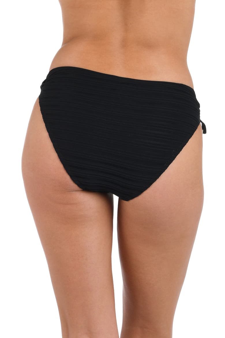 Fluid Lines Adjustable Loop Hipster Bikini Bottoms, Alternate, color, BLACK