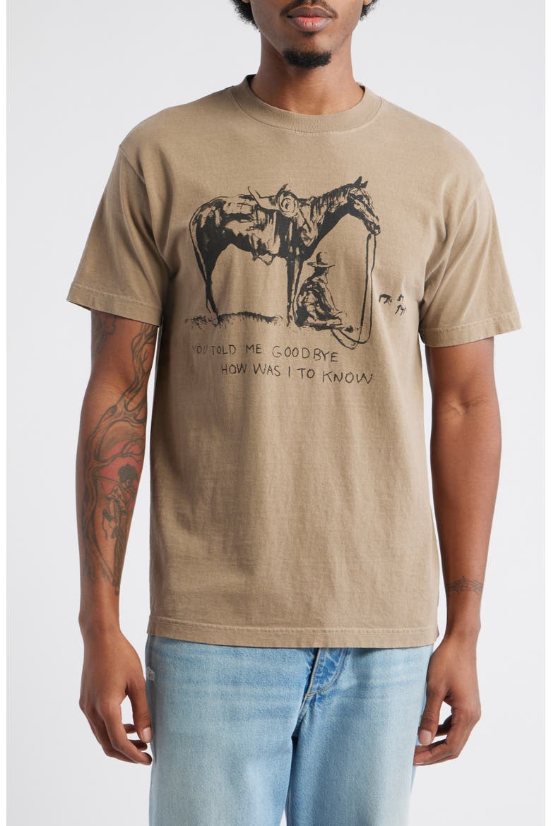 You Told Me Goodbye Graphic T-Shirt, Main, color, BROWN