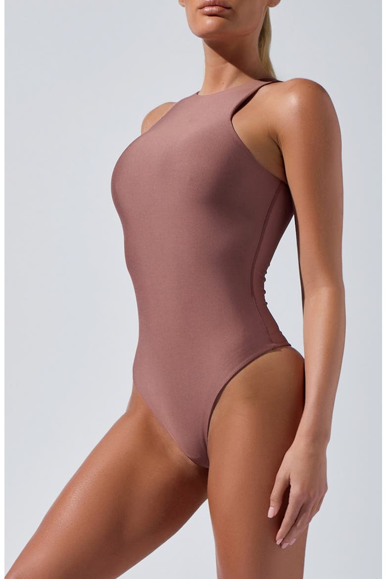 High Neck Sleeveless Bodysuit, Main, color, MAUVE