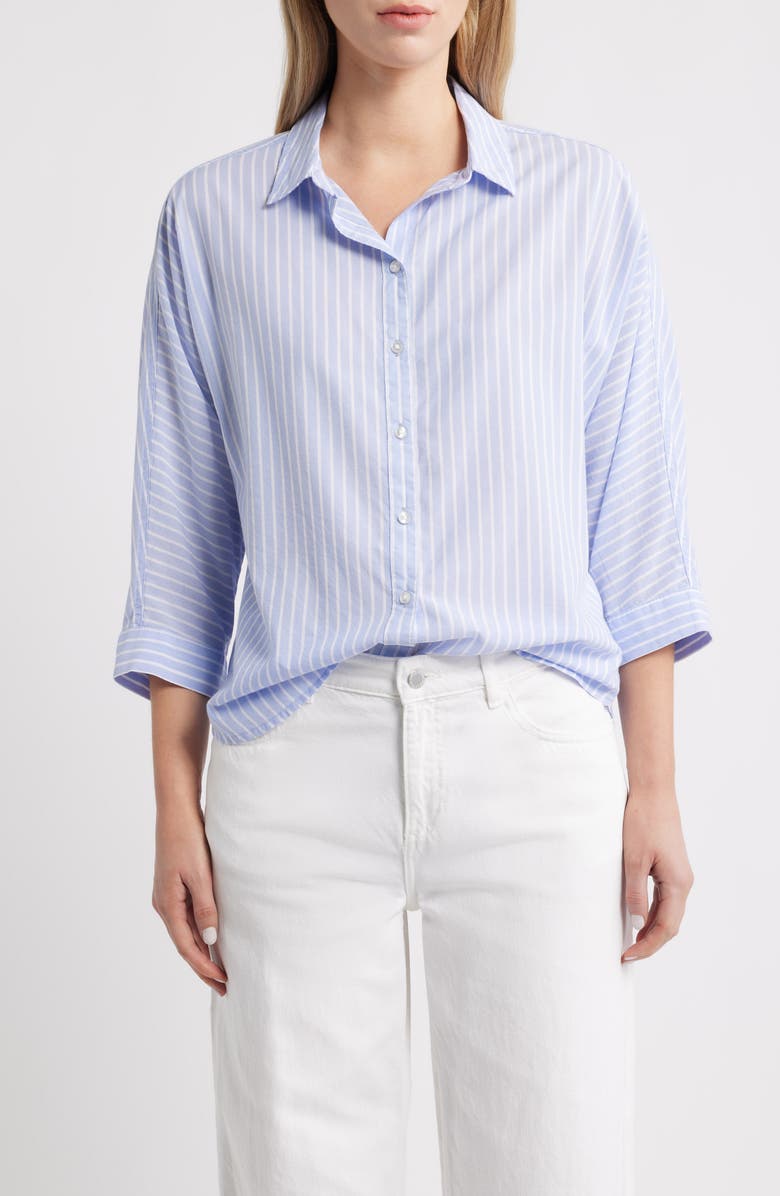 beachlunchlounge Wells Stripe Shirt, Main, color, Line Rain