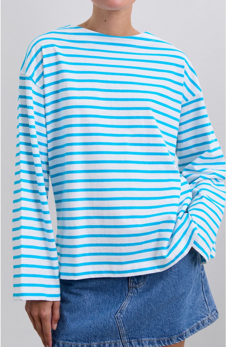 Scalpers Stripes Label Ls Tee, Main, color, Turquoisestripes
