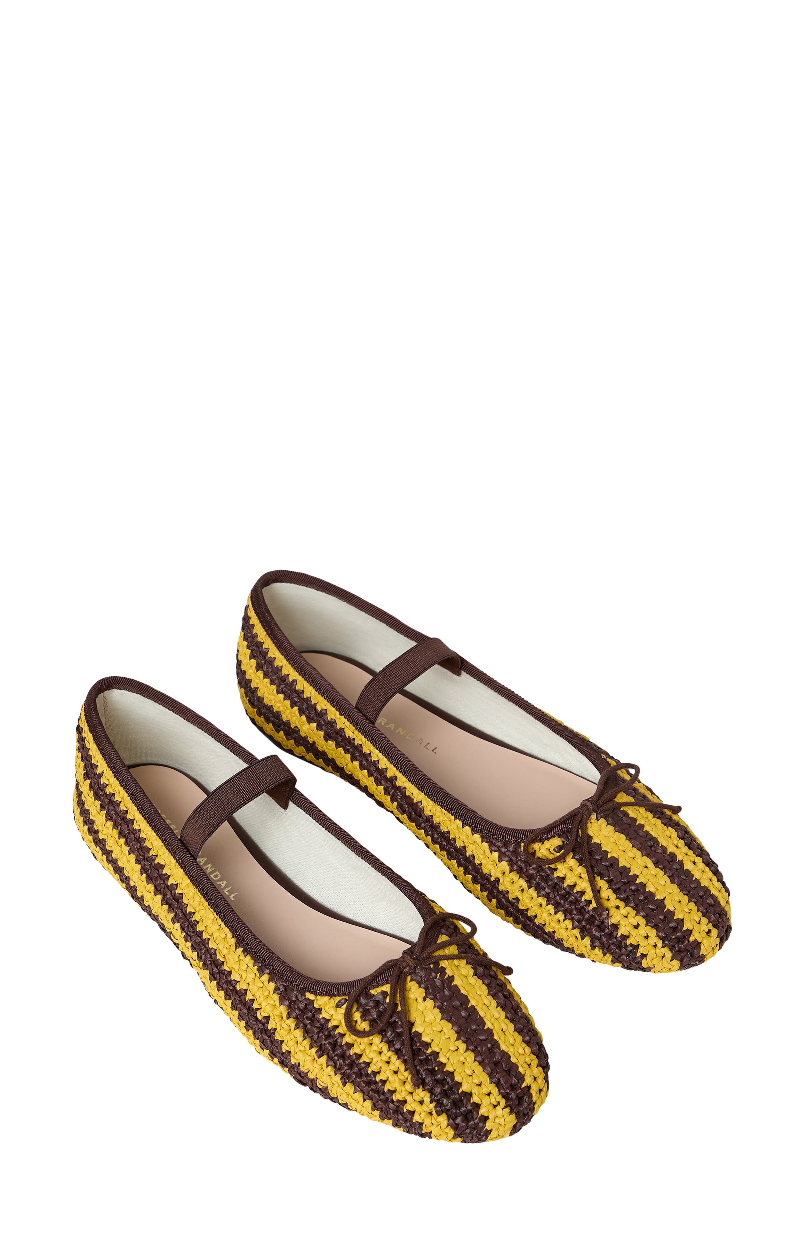 Loeffler Randall Leonie Mary Jane Ballet Flat, Alternate, color, Yellow/ Brown Stripe