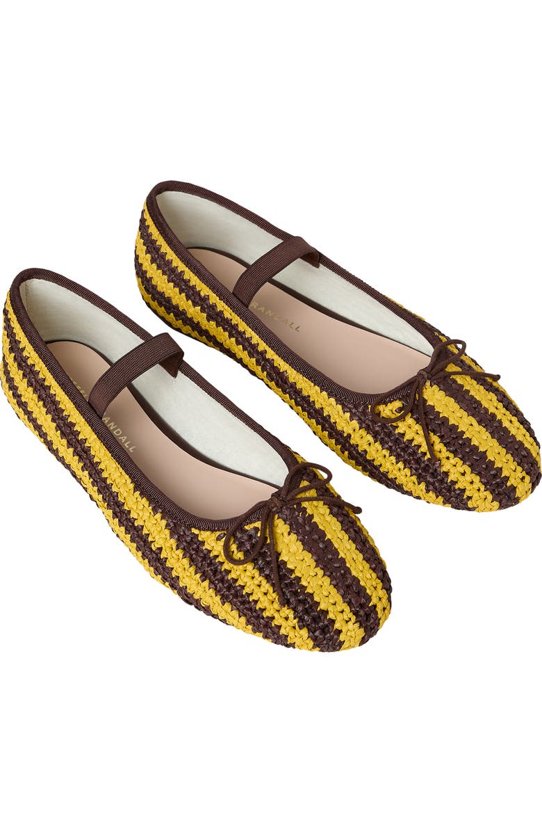Loeffler Randall Leonie Mary Jane Ballet Flat, Alternate, color, Yellow/ Brown Stripe