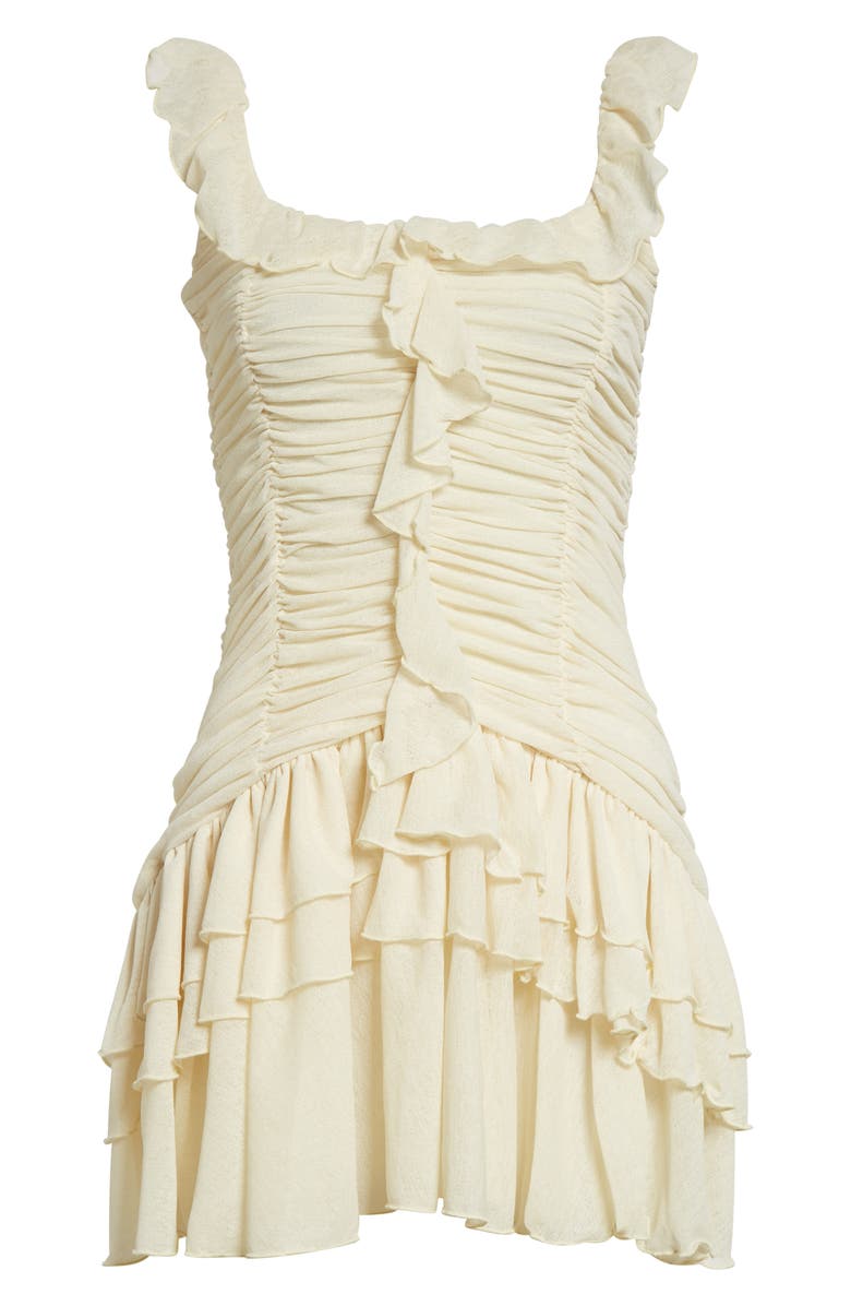 Siedrés Gemma Tierred Ruffle Chiffon Minidress, Main, color, Ecru