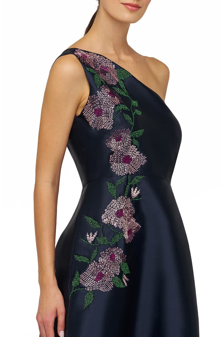 Gillian Beaded Flower Gown, Alternate, color, DARK MIDNIGHT