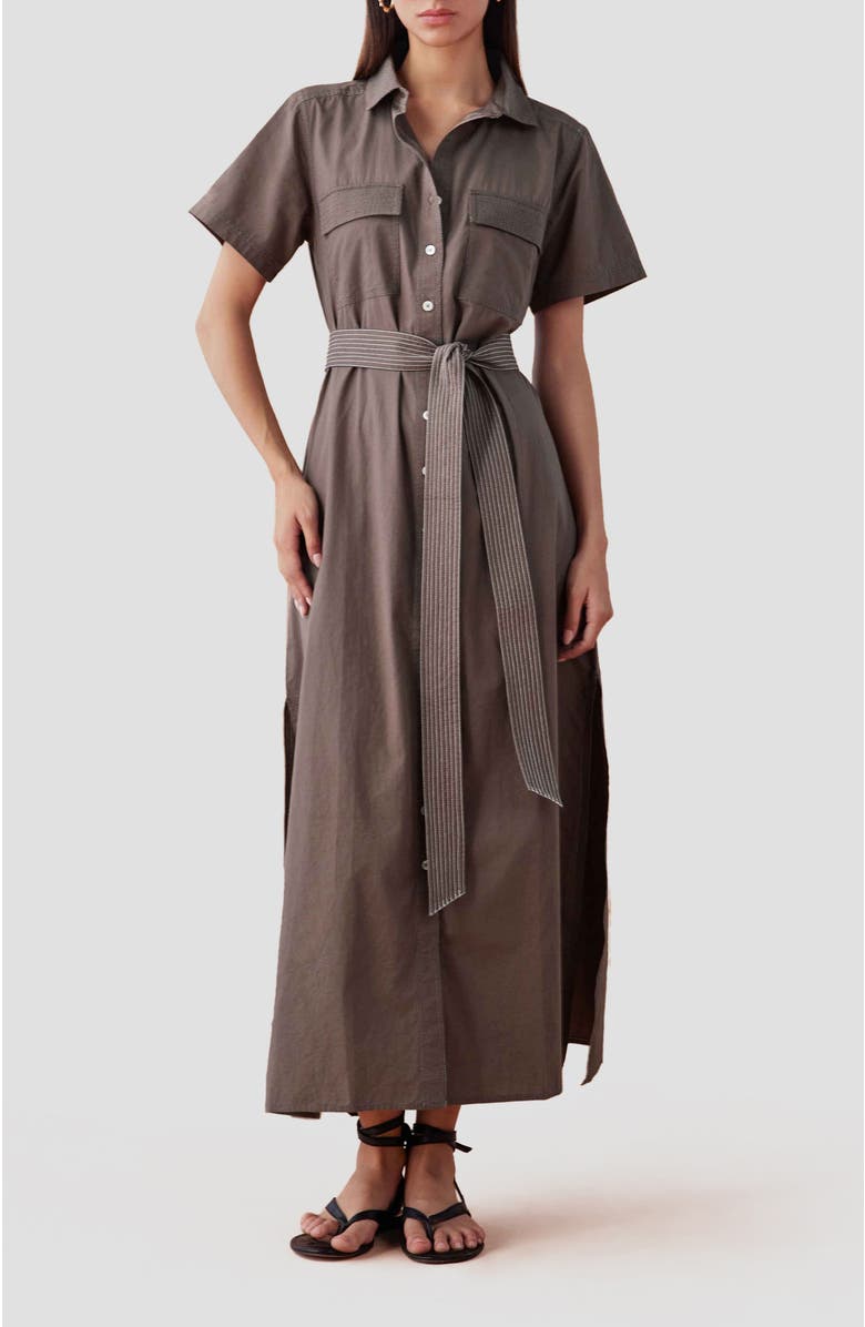 Omika Cotton Amira Shirt Dress, Alternate, color, Solid Fawn