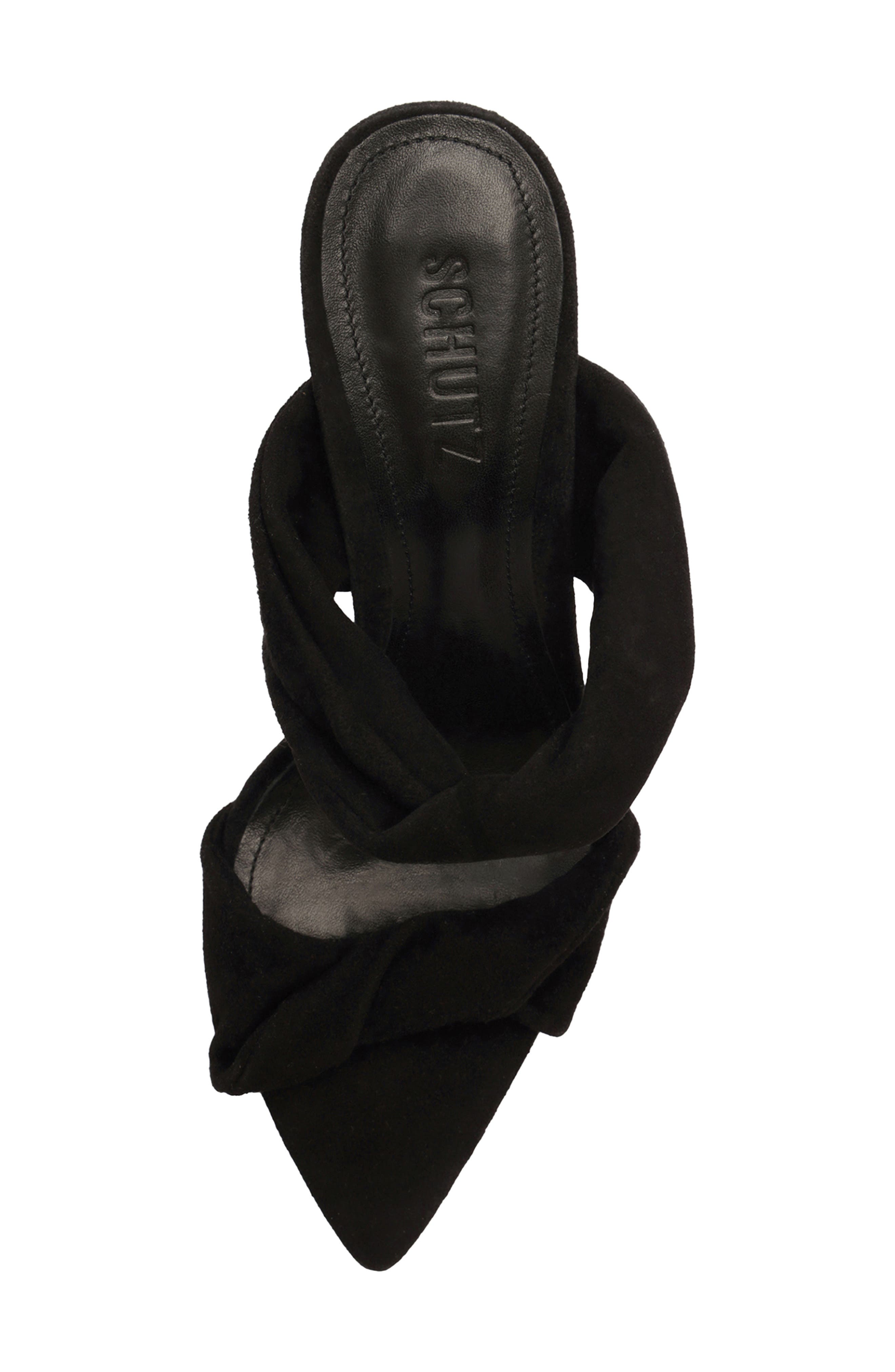 Schutz Meline Pointed Toe Slide Sandal, Alternate, color, Black