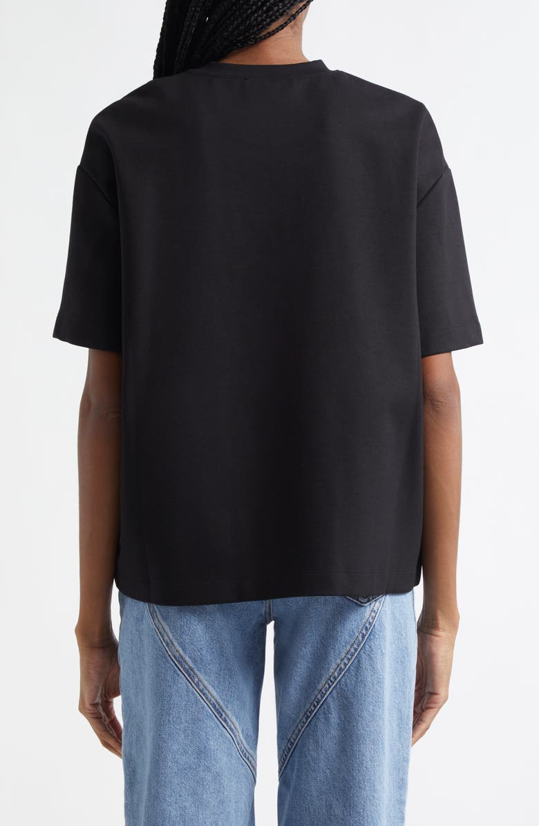 Area Crystal Trim Heart Cutout Relaxed Fit T-Shirt, Alternate, color, Black