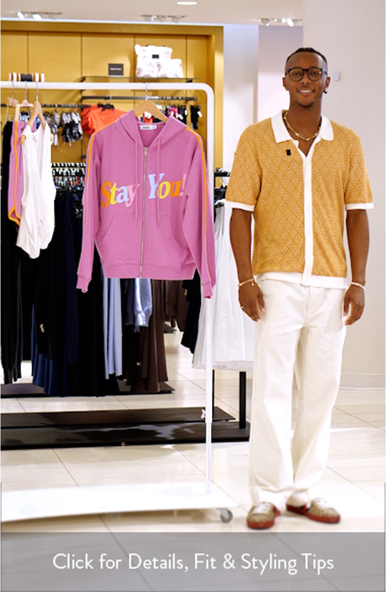 Stay You Oversize Full Zip Graphic Hoodie, sales video thumbnail