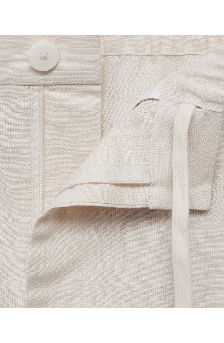 MANGO Cotton & Linen Bermuda Shorts, Alternate, color, Ivory White