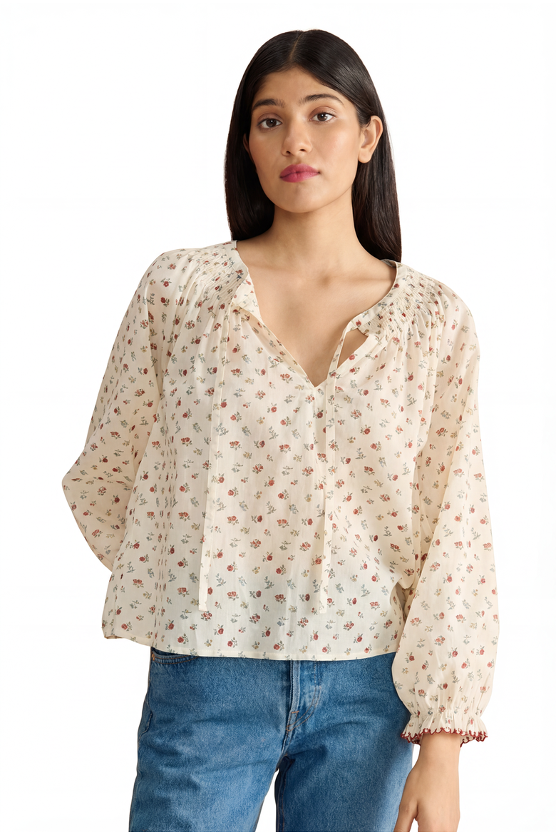 Inca Blouse, Alternate, color, Antique Floral