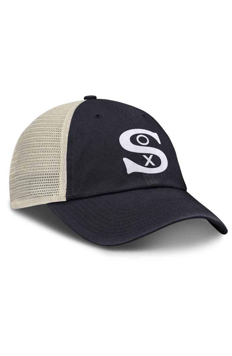 Nike Men's Nike Navy/Natural Chicago White Sox Cooperstown Collection Club Trucker Adjustable Hat, Alternate, color, 