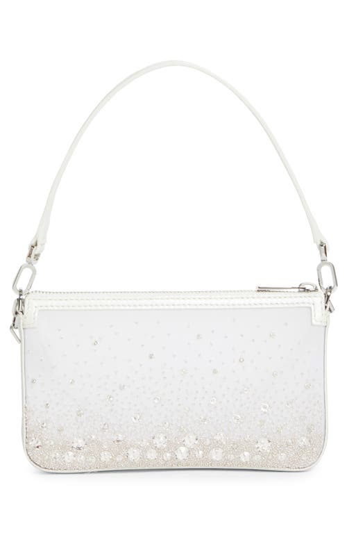 Christian Louboutin Mini Loubila Crystal Embellished Shoulder Bag In Bianco/crystal