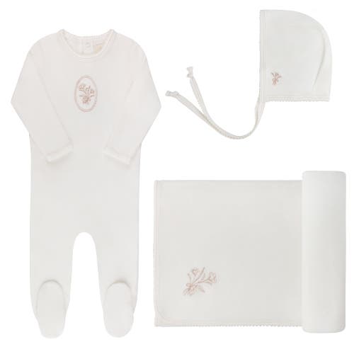 Ely's & Co. Velour Center Floral Collection In White